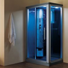 Mesa 802L(R) SS1-1 Person Steam Shower Blue Glass Right Side Design MSRP $3747.00