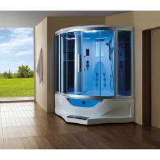 Mesa 702A SST2-Blue Glass 2 Person Steam Shower Tub Combo MSRP $5835.00