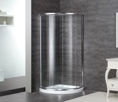Aston Semi-Frameless Round Shower Enclosure-SD908 (Finish: Chrome, Size: 36" x 36" x 75")
