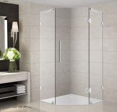 Neoscape Completely Frameless Neo-Angle Shower Enclosure-SEN986 (Finish: Chrome, Size: 34" x 34" x 72")