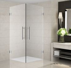 Vanora Completely Frameless Square Shower Enclosure-SEN989 (Finish: Chrome, Size: 30" x 30" x 72")