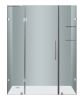 Soleil Completely Frameless Hinged Alcove Shower Door with Glass Shelves-SDR983