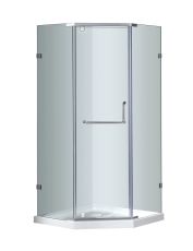 Aston Neo-Angle Semi-Frameless Shower Enclosure With Base-SEN973-TR (Finish: Chrome, Size: 36" x 36" x 77.5")