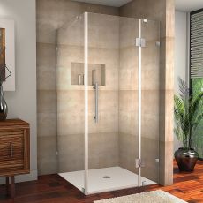 Avalux Completely Frameless Shower Enclosure-SEN987 (Finish: Stainless Steel, Size: 34" x 30" x 72")