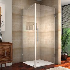 Aquadica Completely Frameless Square Shower Enclosure-SEN988 (Finish: Chrome, Size: 30" x 30" x 72")