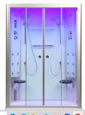 Platinum DZ903A-2 Person Steam Shower Sliding Door Clear Glass MSRP $4944