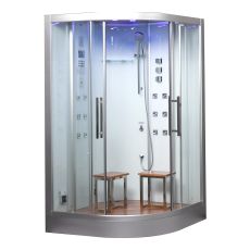 DZ962F8 Platinum White Corner 2-Person Steam Shower MSRP $7185.00