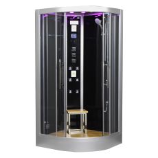 DZ963F8 Platinum Black Corner Steam Shower MSRP $6435.00