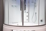 Platinum DA333F8-SST2-White Corner 2 Person Steam Shower Tub Combo MSRP $7485.00