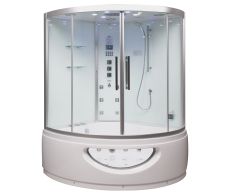 Platinum DA333F8-SST2-White Corner 2 Person Steam Shower Tub Combo MSRP $7485.00