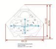 Mesa 609P SST2-Blue Glass Corner 2 Person Steam Shower Tub Combo MSRP $5985.00