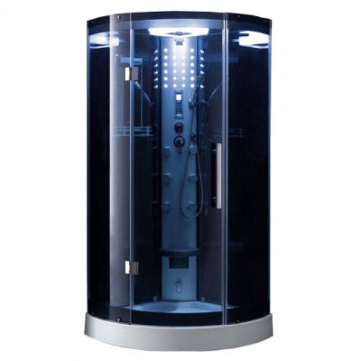 Mesa 302A-SS1-Corner 1 Person Steam Shower Blue Glass MSRP $4047.00