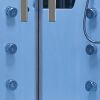 Mesa 609P SST2-Blue Glass Corner 2 Person Steam Shower Tub Combo MSRP $5985.00