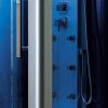 Mesa 802L (L) SS1-1 Person Steam Shower Blue Glass Left Side Design MSRP $4497.00