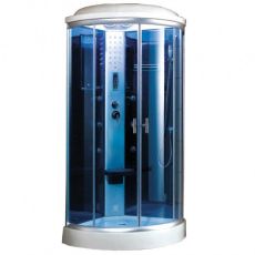 Mesa 9090K-SS1-Corner 1 Person Steam Shower Blue Glass MSRP $3894.00
