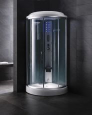 Mesa 9090K-SS1-Corner 1 Person Steam Shower Clear Glass MSRP $3894.00